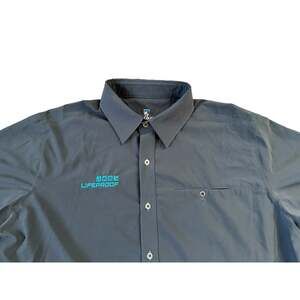 Kuhl TuffleX Embroidered LIFEPROOF Gray Button Up Mens Large S/S Shirt